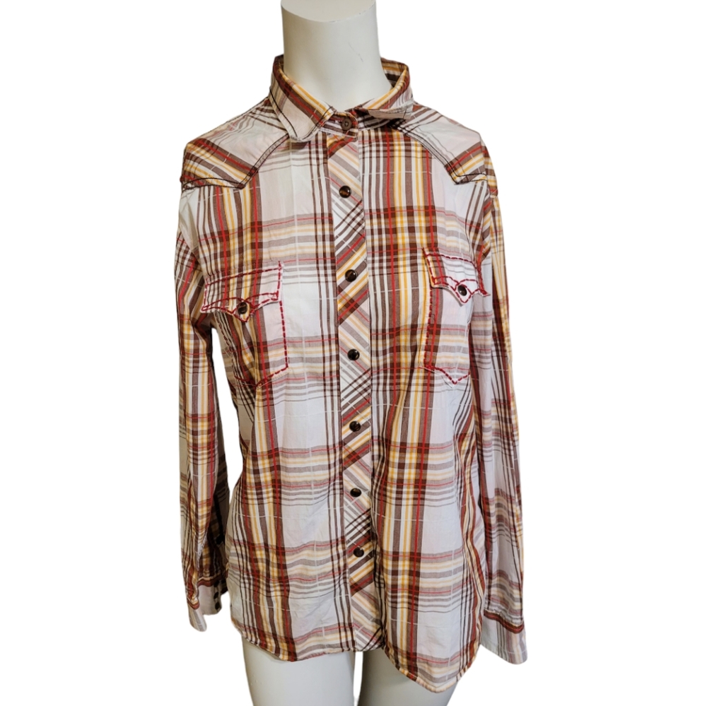 Panhandle Slim Brooks & Dunn Large collection Cotton plaid button shirt